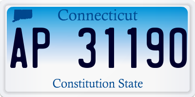 CT license plate AP31190