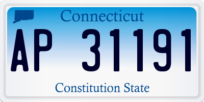 CT license plate AP31191