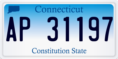 CT license plate AP31197