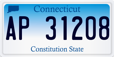 CT license plate AP31208