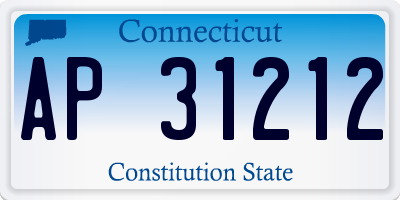 CT license plate AP31212