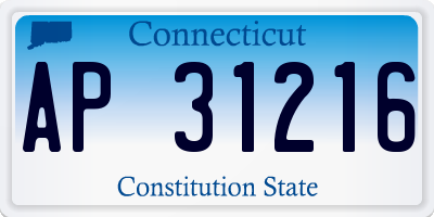 CT license plate AP31216