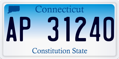 CT license plate AP31240