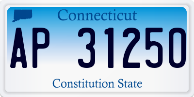 CT license plate AP31250