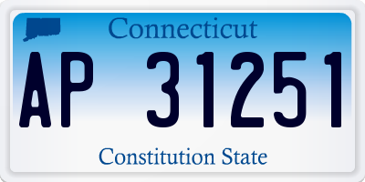 CT license plate AP31251