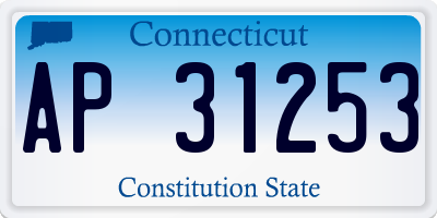 CT license plate AP31253