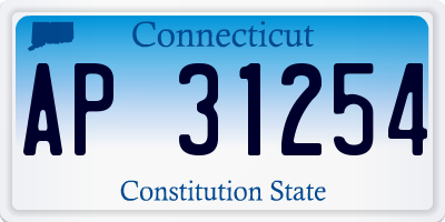 CT license plate AP31254