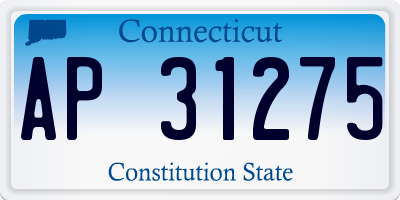 CT license plate AP31275