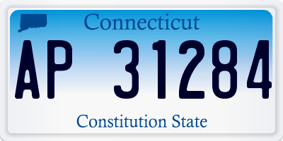 CT license plate AP31284