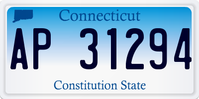 CT license plate AP31294