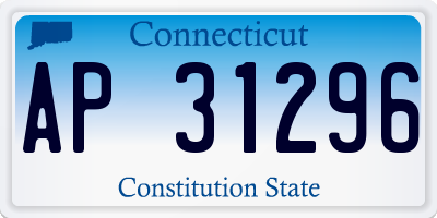 CT license plate AP31296