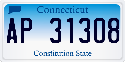 CT license plate AP31308