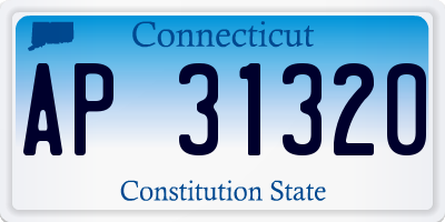 CT license plate AP31320