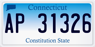CT license plate AP31326