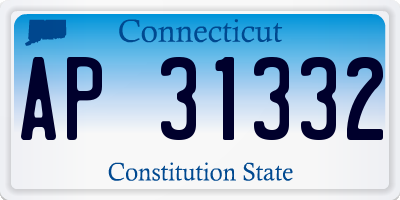 CT license plate AP31332