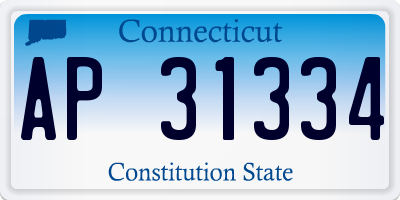 CT license plate AP31334