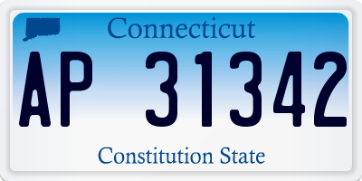 CT license plate AP31342