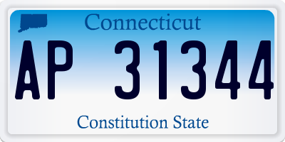 CT license plate AP31344