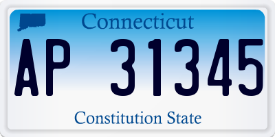 CT license plate AP31345