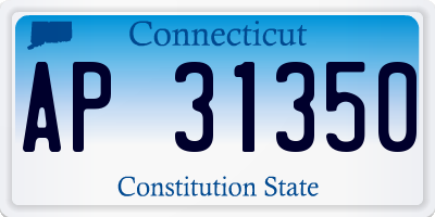 CT license plate AP31350