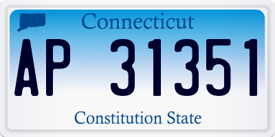 CT license plate AP31351