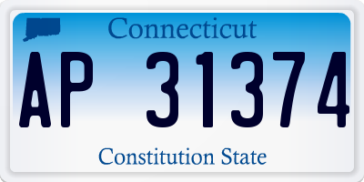 CT license plate AP31374