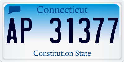 CT license plate AP31377