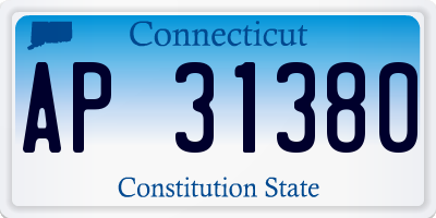 CT license plate AP31380