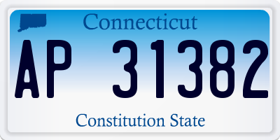 CT license plate AP31382