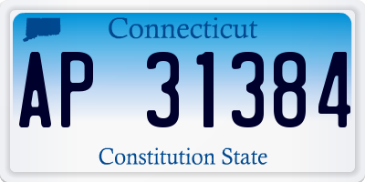CT license plate AP31384
