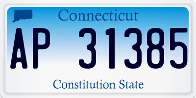 CT license plate AP31385