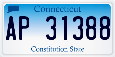 CT license plate AP31388