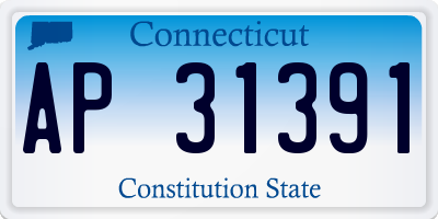 CT license plate AP31391