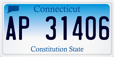 CT license plate AP31406