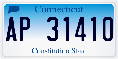 CT license plate AP31410