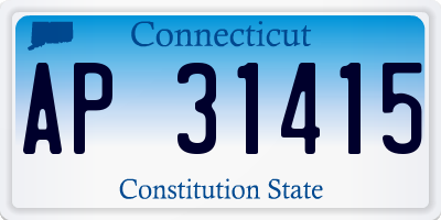 CT license plate AP31415