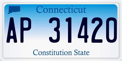 CT license plate AP31420