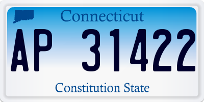 CT license plate AP31422