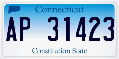 CT license plate AP31423