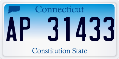 CT license plate AP31433