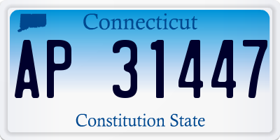 CT license plate AP31447