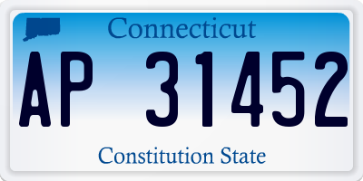 CT license plate AP31452