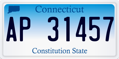 CT license plate AP31457