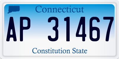 CT license plate AP31467