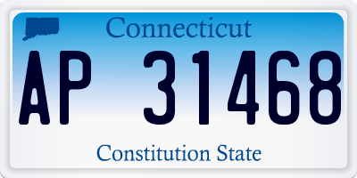 CT license plate AP31468
