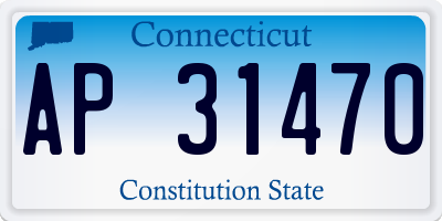 CT license plate AP31470
