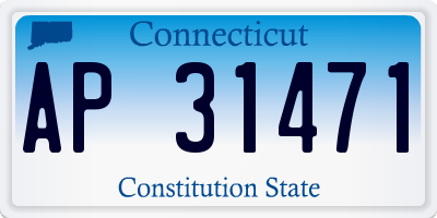 CT license plate AP31471