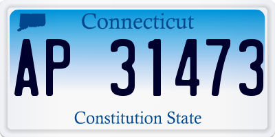 CT license plate AP31473