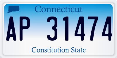 CT license plate AP31474