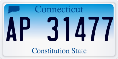 CT license plate AP31477